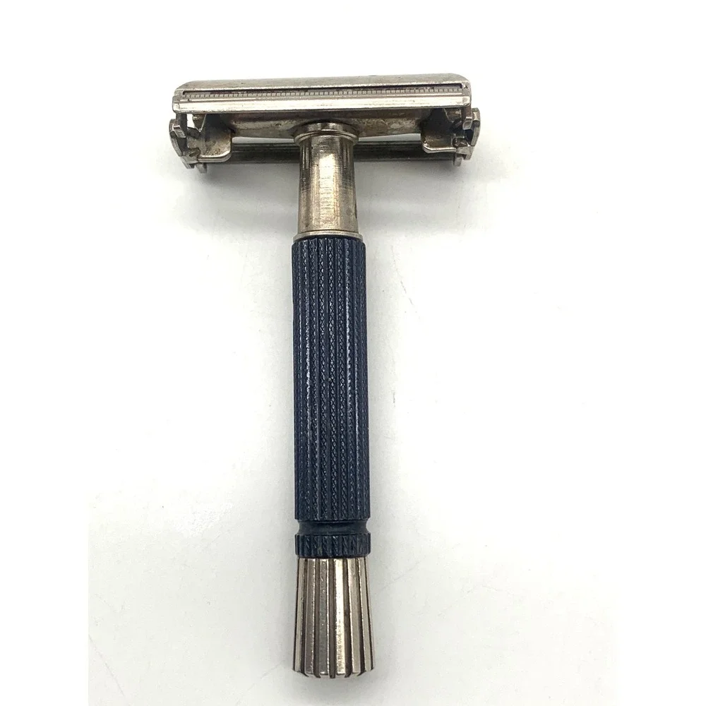Gillette Super Speed Safety Razor Mens OS Black Silver Butterfly TTO Vintage